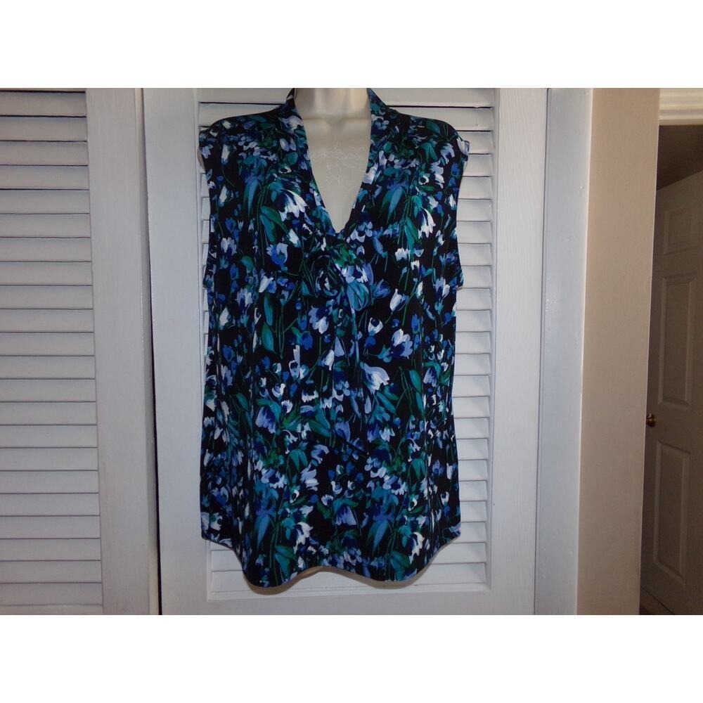 Karl Lagerfeld Paris knit tie v neck top L Excellent Loose fit Vintage - Picture 2 of 6